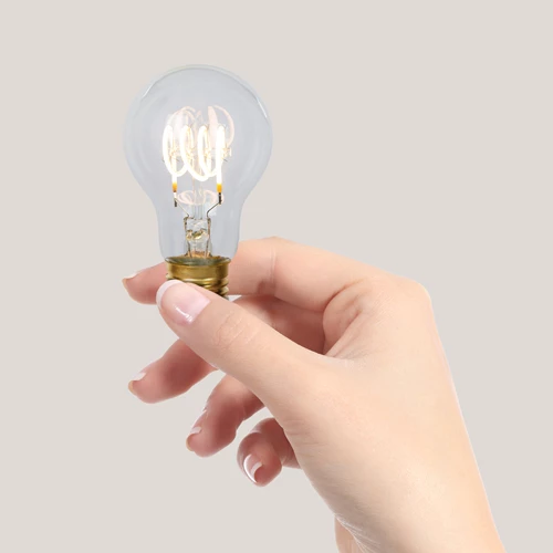 Lucide A60 - Ampoule filament - Ø 6 cm - LED Dim. - E27 - 1x4,9W 2700K - Transparent - ambiance 1